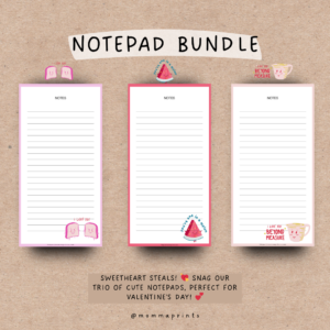 valentines day notepad bundle