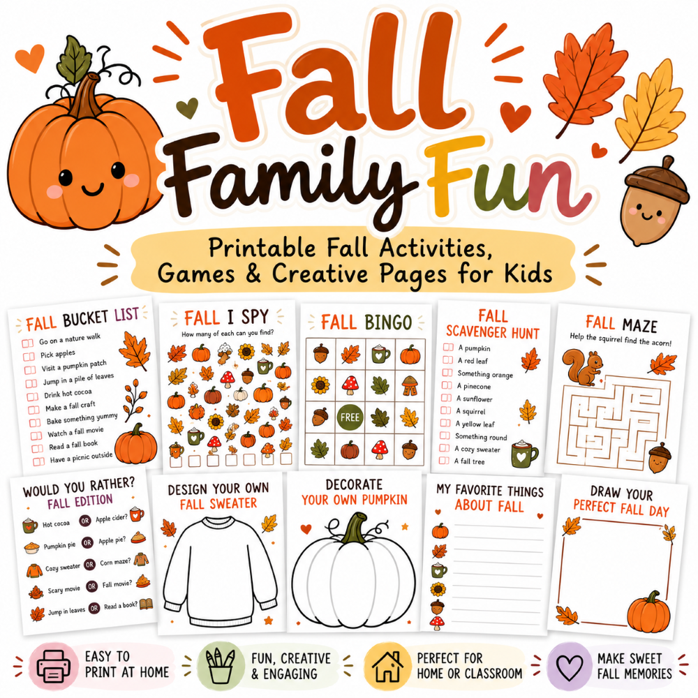 Fall Family Fun + Halloween Activity Bundle for Kids - Image 2