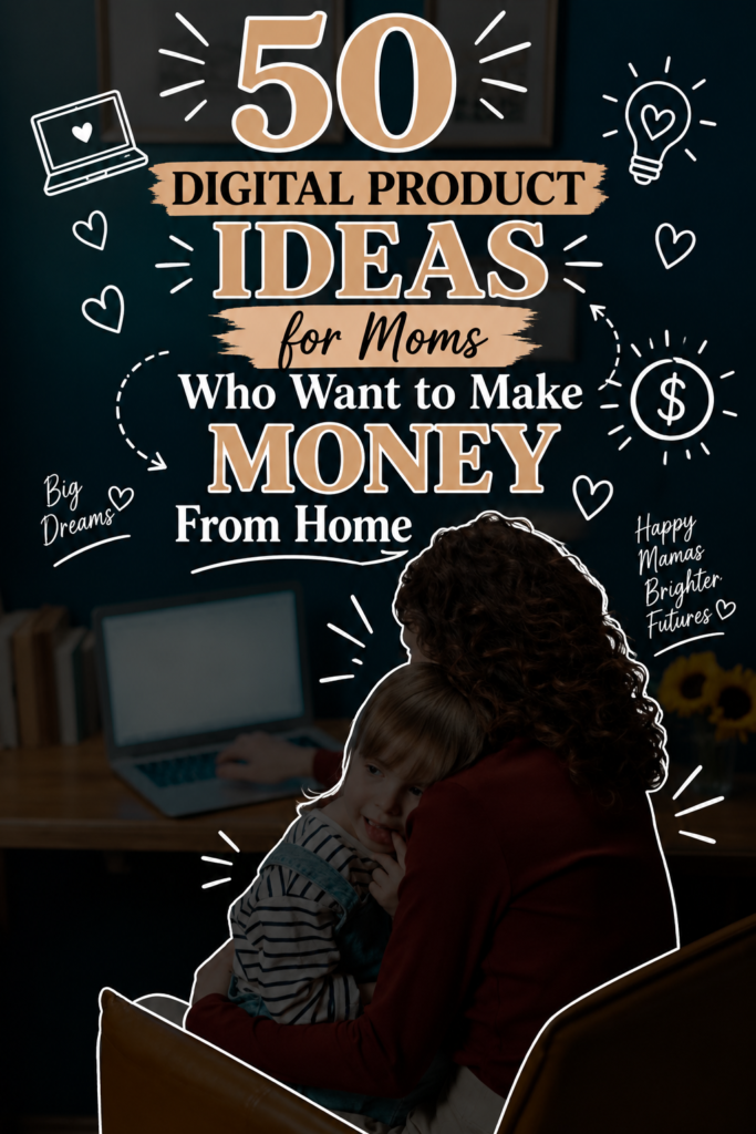 50 Digital Product Ideas for Moms Who Want to Make Money From Home
